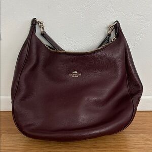 Coach Deep Burgundy Leather Hobo Bag